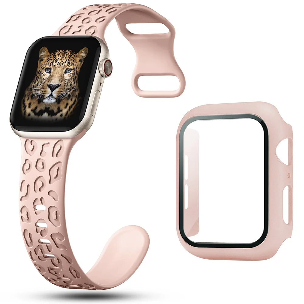 Deluxe Silicone Band Set with Tempered Glass and Protective Case
