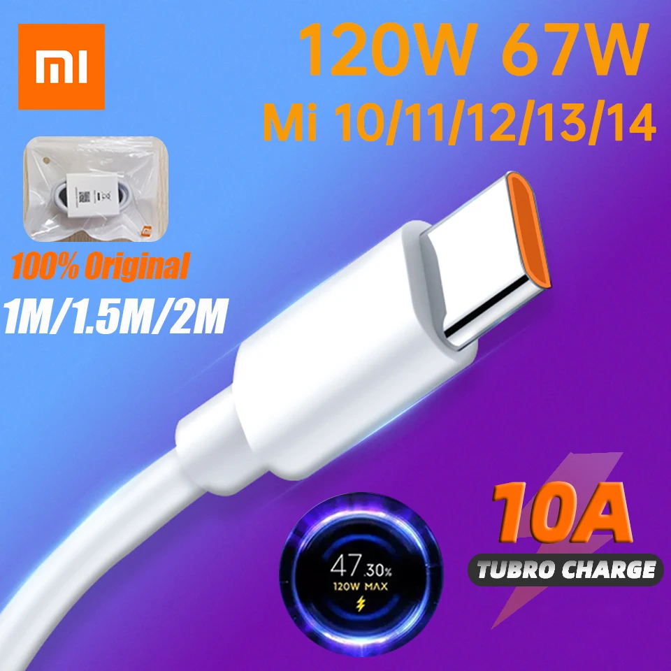 120W Cargador Rápido con 6A USB C Cable 1M para Mi Turbo Charge, Cargador  rápido con USB C Cable para Xiaomi 13 12T 11T Pro 12 Lite 12X,Redmi Note 12  11 11S