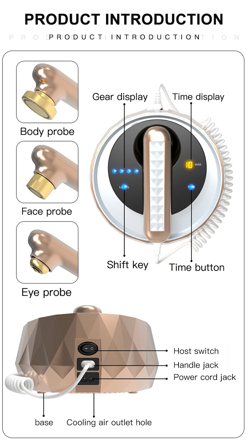 Máquina de belleza RF 3 en 1: dispositivo de lifting facial y corporal con radiofrecuencia