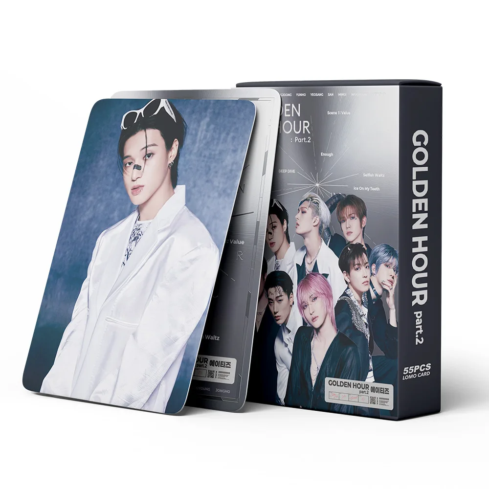 Kpop ATEEZ Lomo Cards THE WORLD EP.1 MOVEMENT Guerrilla Photocards 55pcs set