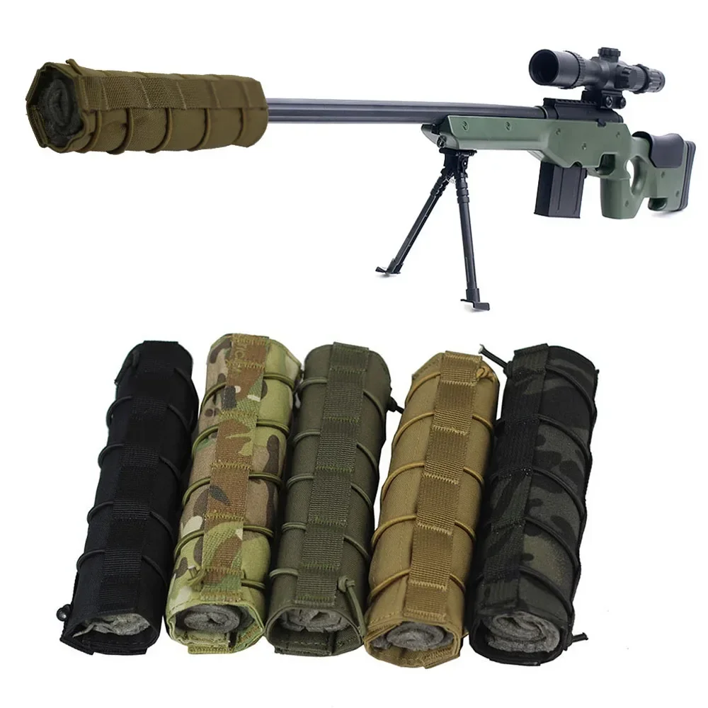 Sniper Suppressor Cover Tactical Camouflage Protector Outdoor Shooting Military Hunting Cloth Case Live CS Field Equipment