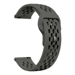 Breathable Silicone Sports Watch Strap - 20mm - 20MM (Dark Gray)