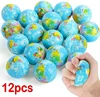 12pcs Stress Relief World Map Foam Ball Atlas Globe Palm Ball Planet Earth Ball Adult Kids Novelty Funny Gadgets Stress Toys 1