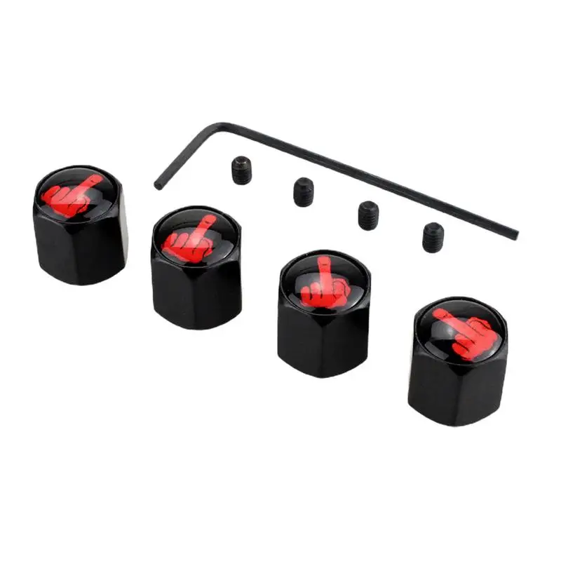 

4Pcs/set Car Tire Valve S Car Styling Zinc Alloy Anti-theft Middle Finger Style Wheel Tires Tire Stem Air Airtight Cover