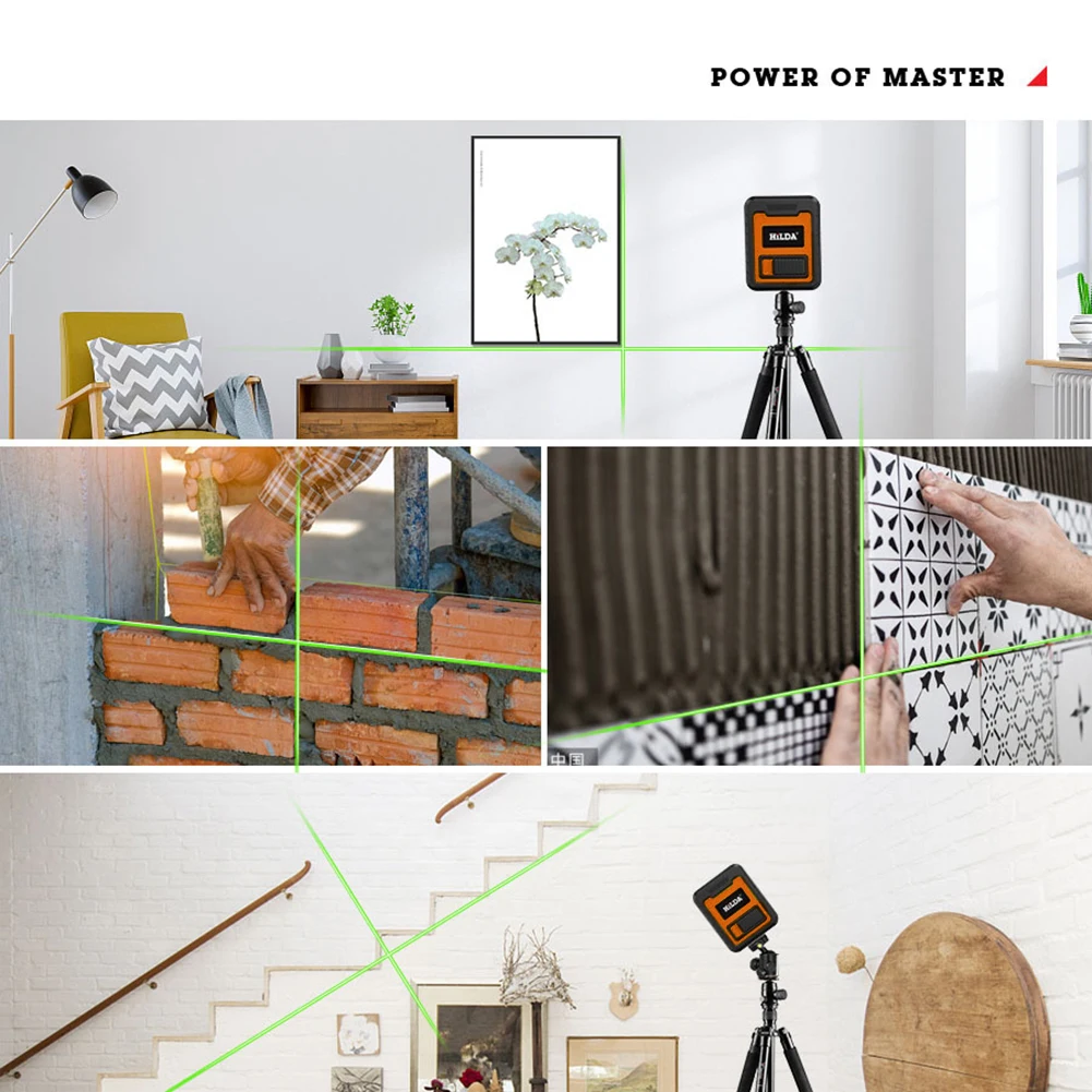 Laser Level Meter 2-Lines Cross Green Level Laser Horizontal & Vertical Nivel Self-Leveling