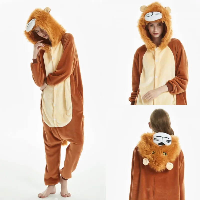 Animal Rabbit Lion Wolf Tiger Halloween Costumes Kigurumi Adult Onesies Kids Cosplay Clothes Women Men Anime One Piece Jumpsuit