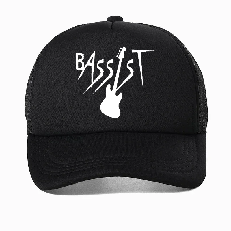 Bassist Guitar Music Band hat Bass Guitarist Rock Baseball Cap Harajuku Print Graphic Hip Hop Y2K caps cool Mesh breathable Hats 3