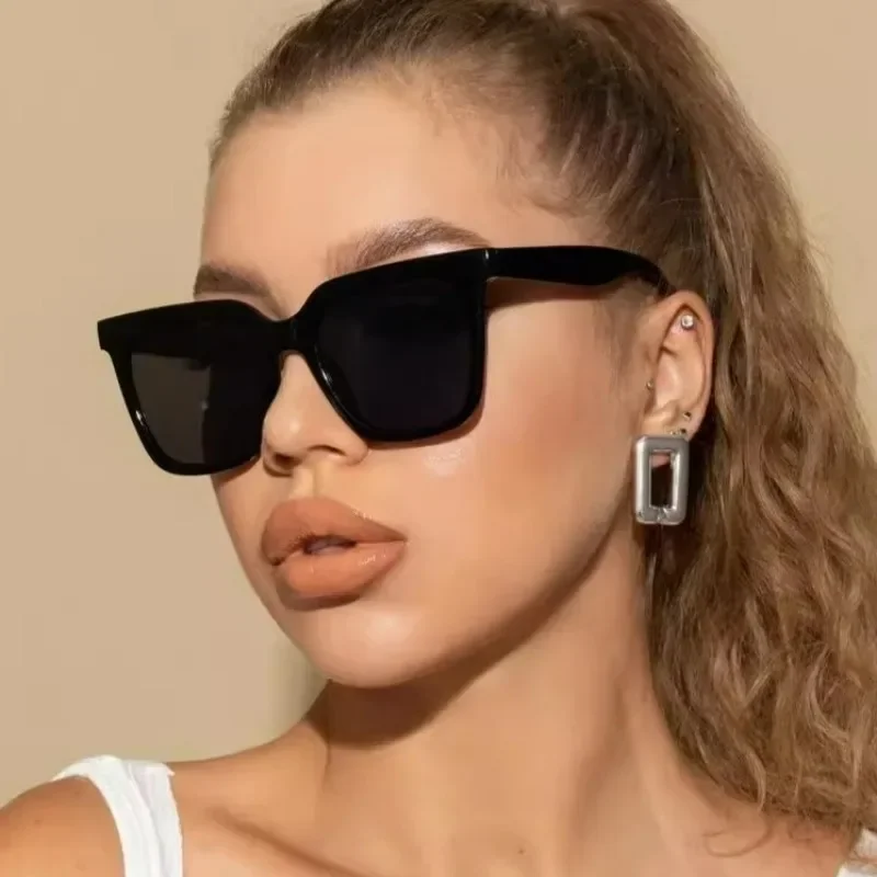 KKJOY Vintage Big Frame Sunglasses Retro Leopard Print Anti UV Square Sun Glasses Fashion Street Photo Unisex Eyeglasses