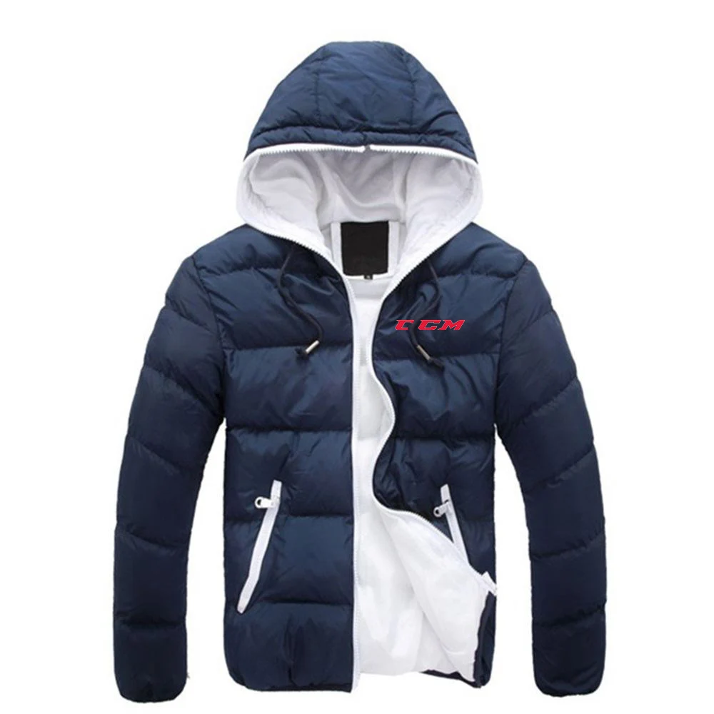 CCM autumn and winter new solid color hooded cotton six-color men's cotton-padded jacket coat men's coat.