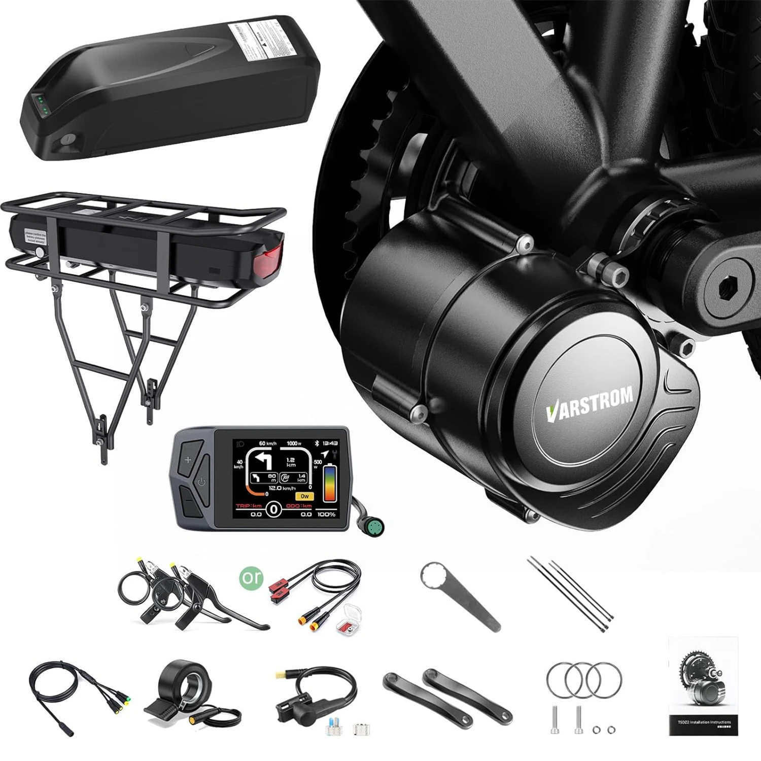 VarstromxTongsheng250W500W750W1000WTSDZ2BTSDZ8Ebikekit36V48VEngineTorqueSensorMidMotorEbikeLithiumBattery-AliExpress