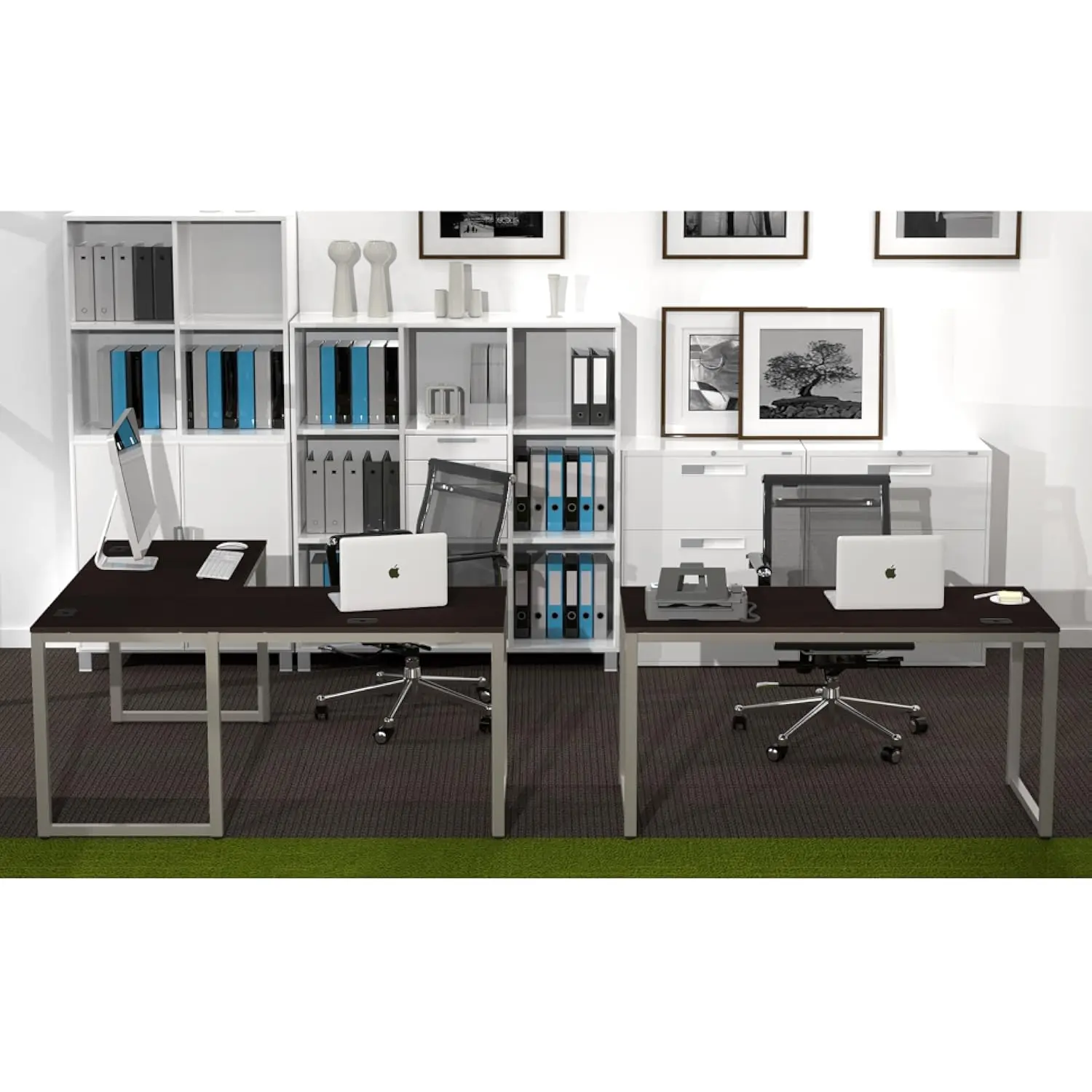 SHW Home Office 55-Inch Large Computer Desk, Espresso 5