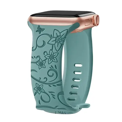 Engraved Band for Apple Watch Strap 46mm 44mm 42mm 41mm 40 45mm Ultra 3 2 49mm Floral Bracelet Iwatch Series 11 10 9 8 7 SE 6 5 - Image 13