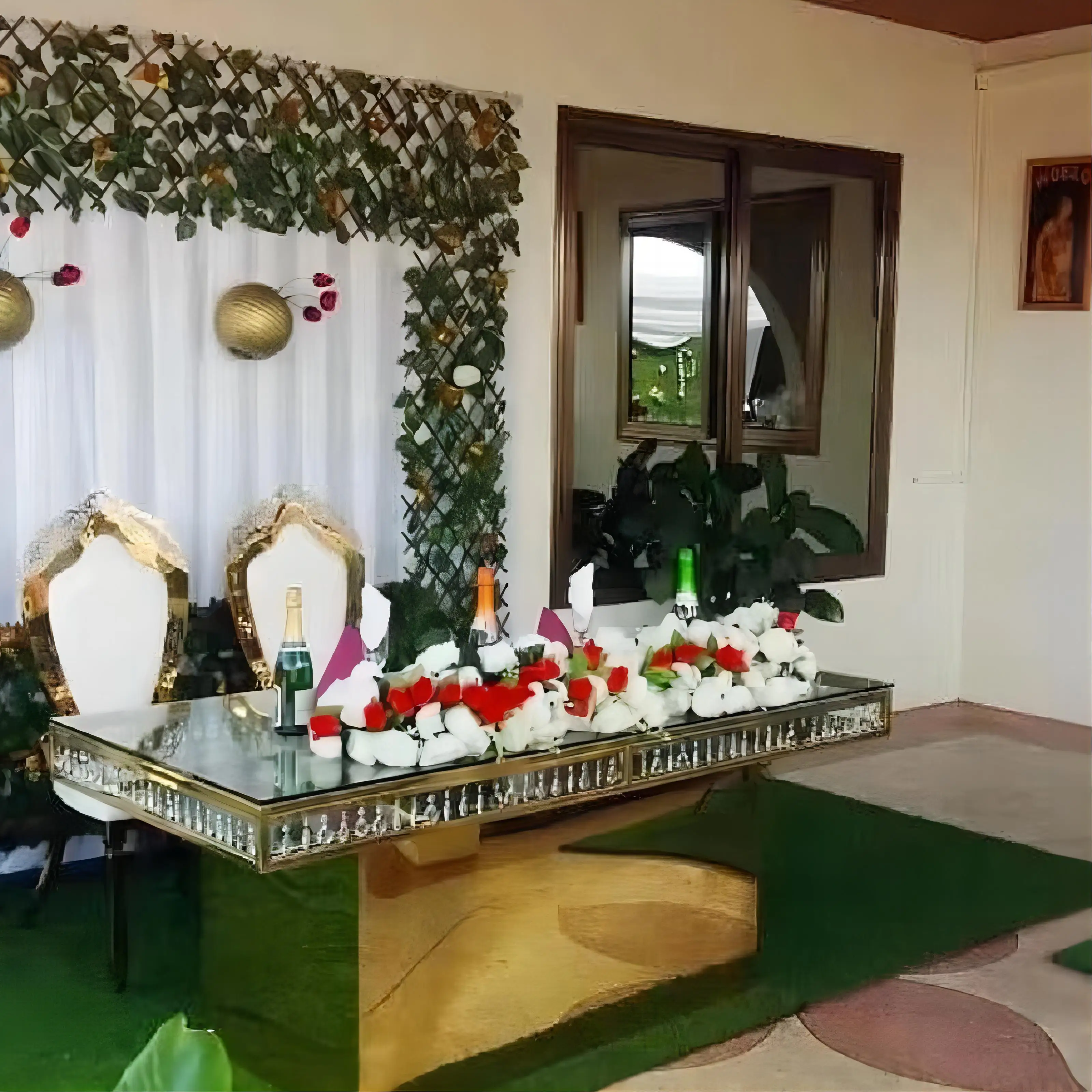 

Свадебный зеркальный стеклянный прямоугольный Хрустальный золотой из нержавеющей стали роскошный зеркальный стеклянный стол для ресторана Прямая продажа с завода