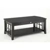 Cassidy Indoor Traditional with Storage and Shelf Rectangle Coffee Table, Black 1