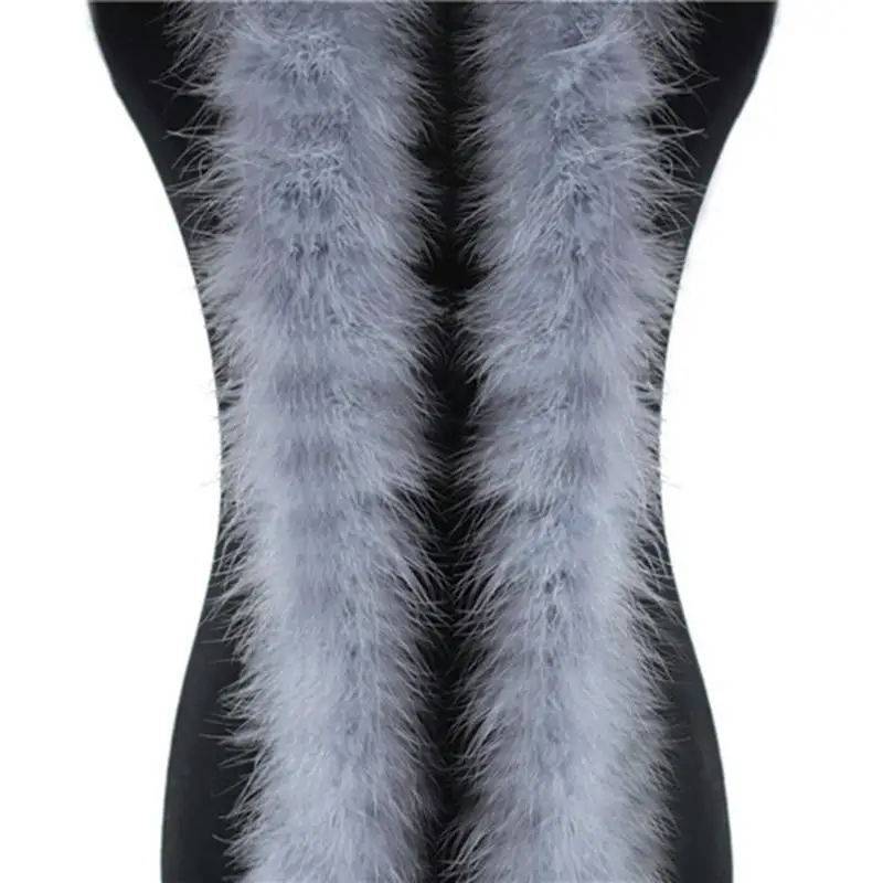 39BD 2 Yards Federbesatz Straußenfedernbesatz für Konzertkleid DIY Nähen Basteln – Detail 1