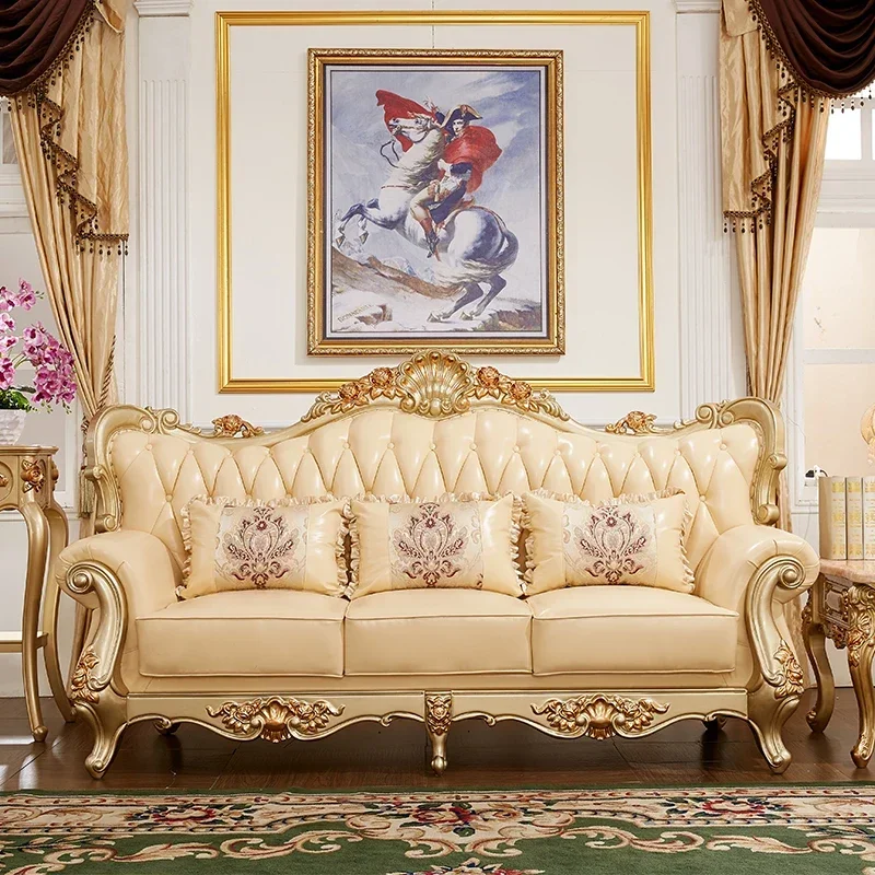 Wood Two Seater Nordic Sofa Chair Soft Leather Lazy Puffs Living Room Sofas Recliner Modern Floor Woonkamer Banken Furniture