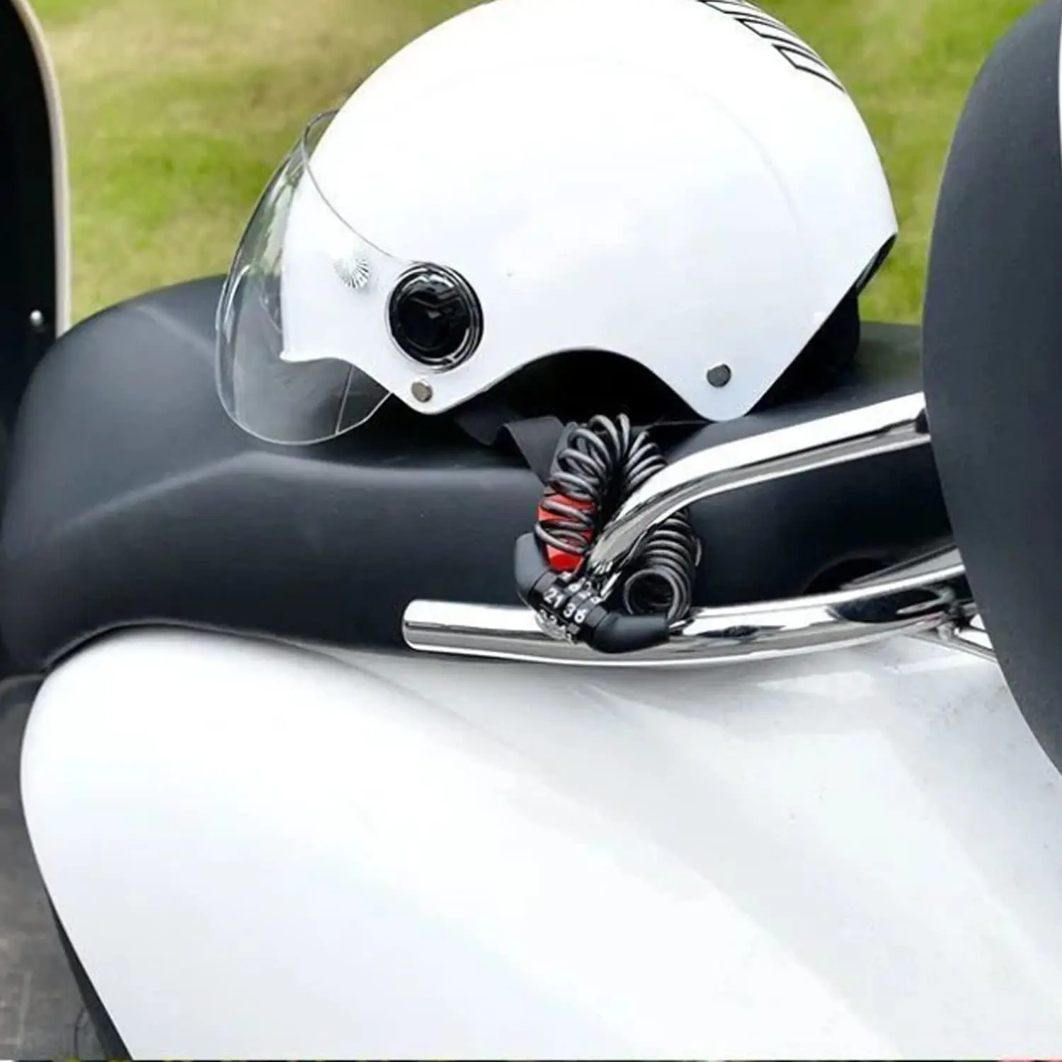 Portable Black Anti Theft Chain Lock for Motorcycles Bicycles