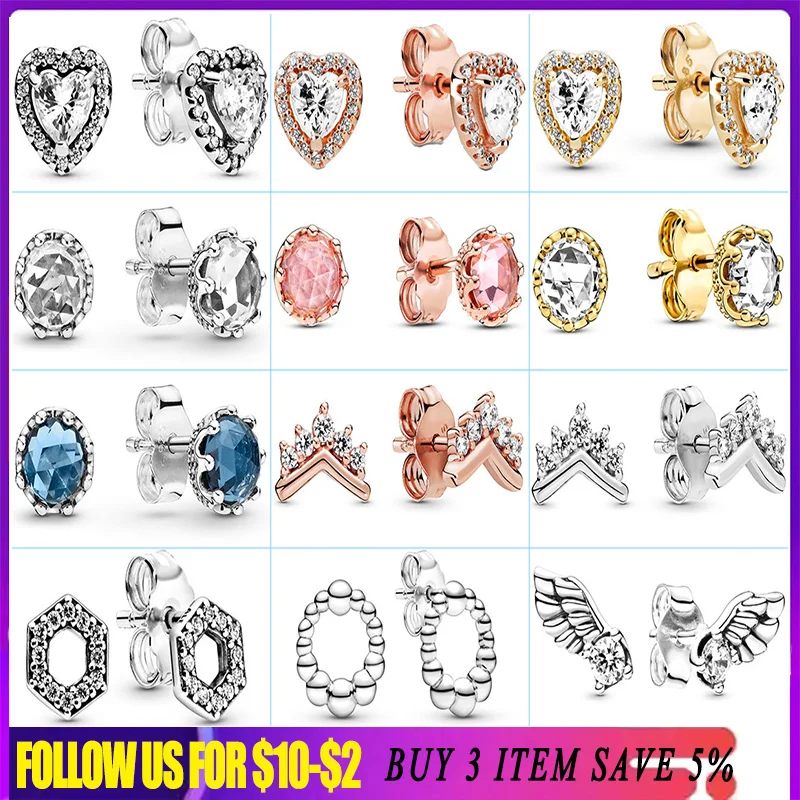 

Серьги-кольца женские из серебра 925 пробы с искусственной короной