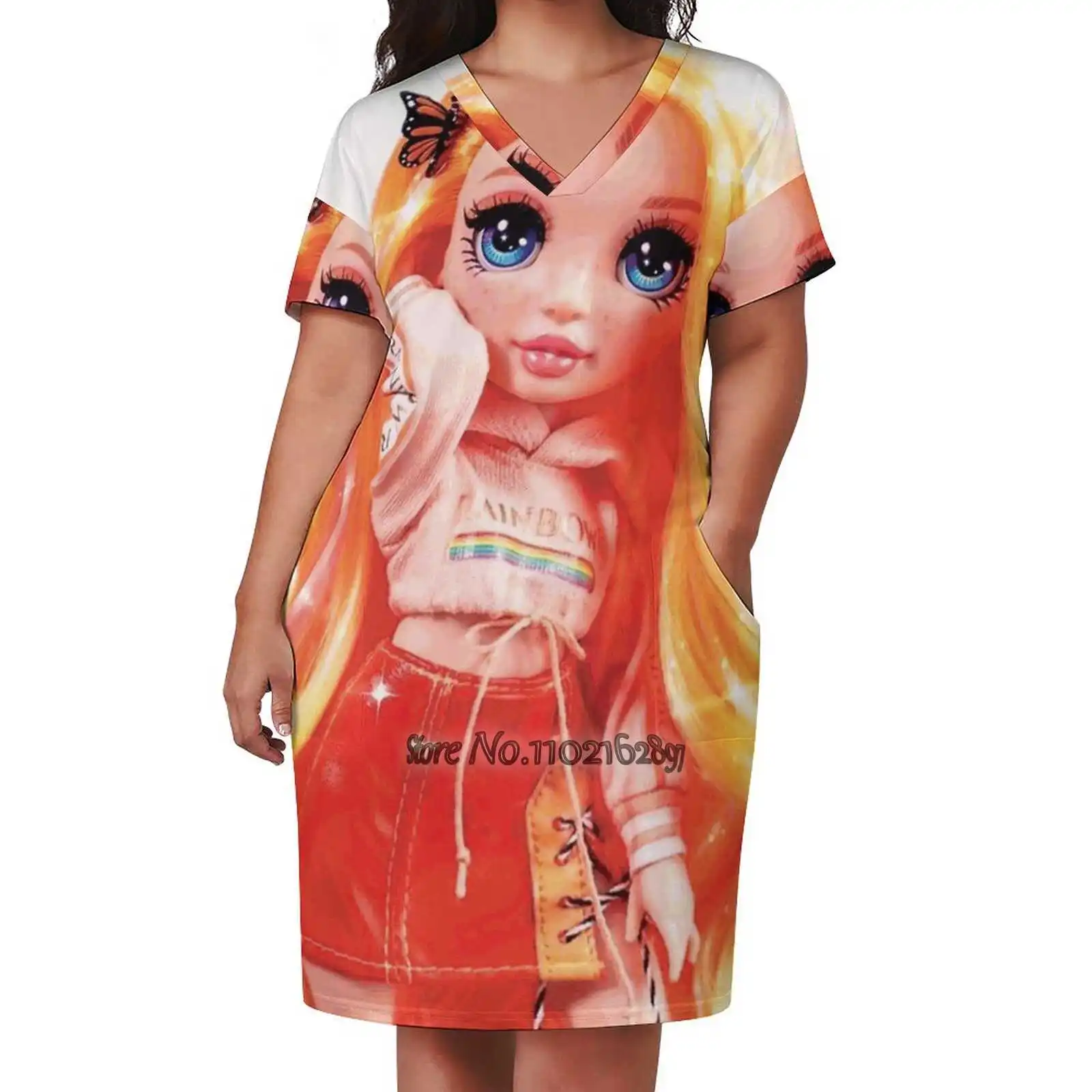 Poppy Rowan Rainbow High Doll Gonna A Maniche Corte Con Scollo A V Gonne Kawaii Coreane Abiti Da Festa Poppy Rowan Rainbow High Dolls