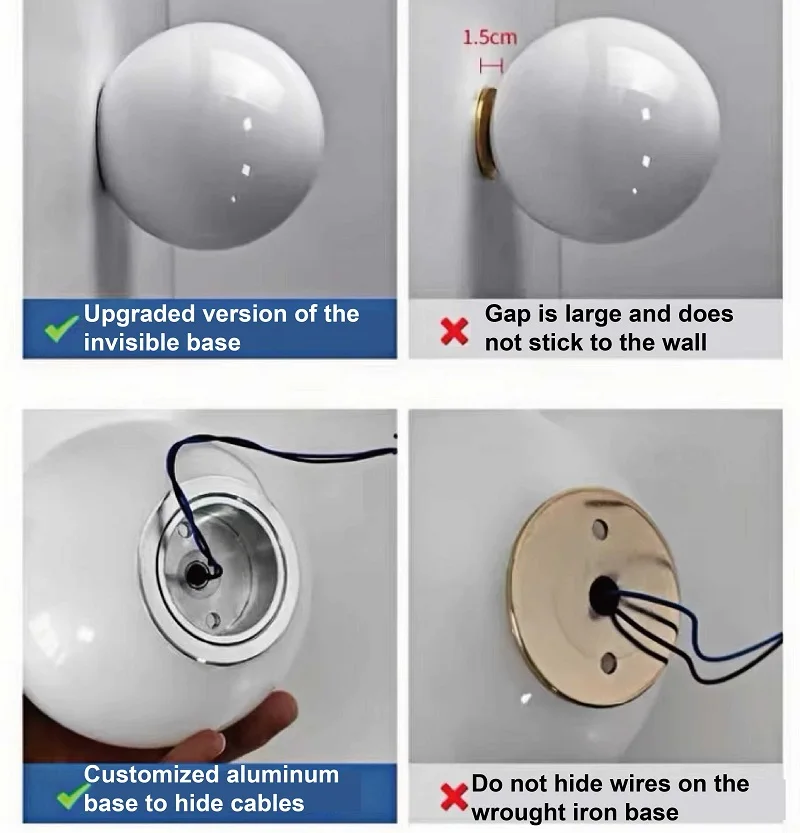 LED Sphere Glass Wall Lamp Minimalist Designer Living Room Background Wall Lamp Bathroom Sphere Bedroom Bedside