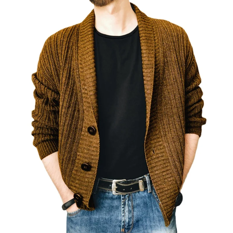 

Men's Spring and Autumn Casual Cardigan Sweater Knitted Jacket Slim Fit Polo Comfortable 7 Colors Available Thin Menswear