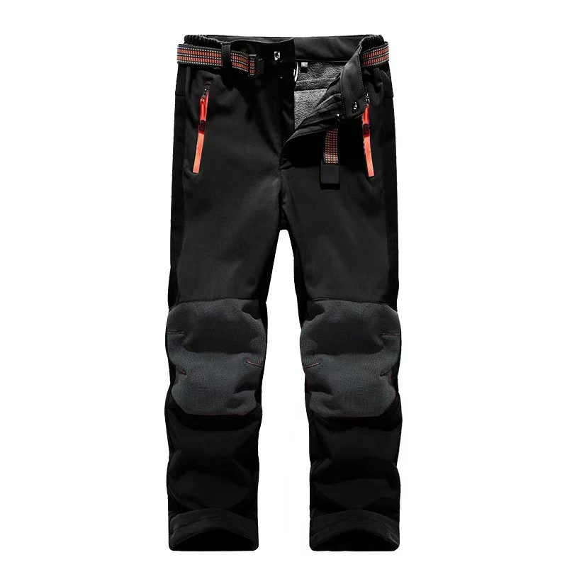 Boys Girls Pants Spring Windproof Waterproof Children Outdoor Soft Shell Warm Teens Climbing Sweatpants