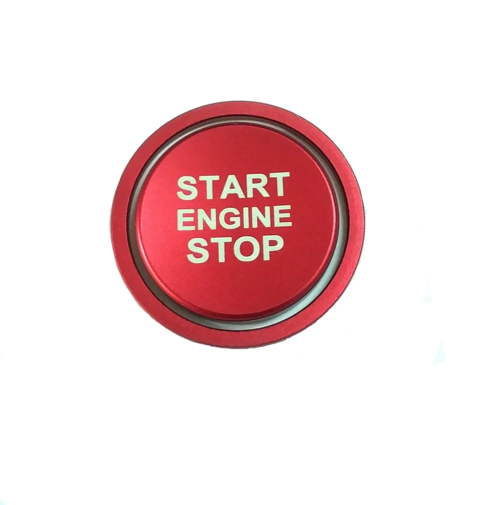 Car Engine Start Button Cover 2pcs Car Ignition Engine Push Start Stop Button Switch Cover Sticker for Volkswagen VW Golf 7 GTI R Jetta CC Troc Touran Arteon