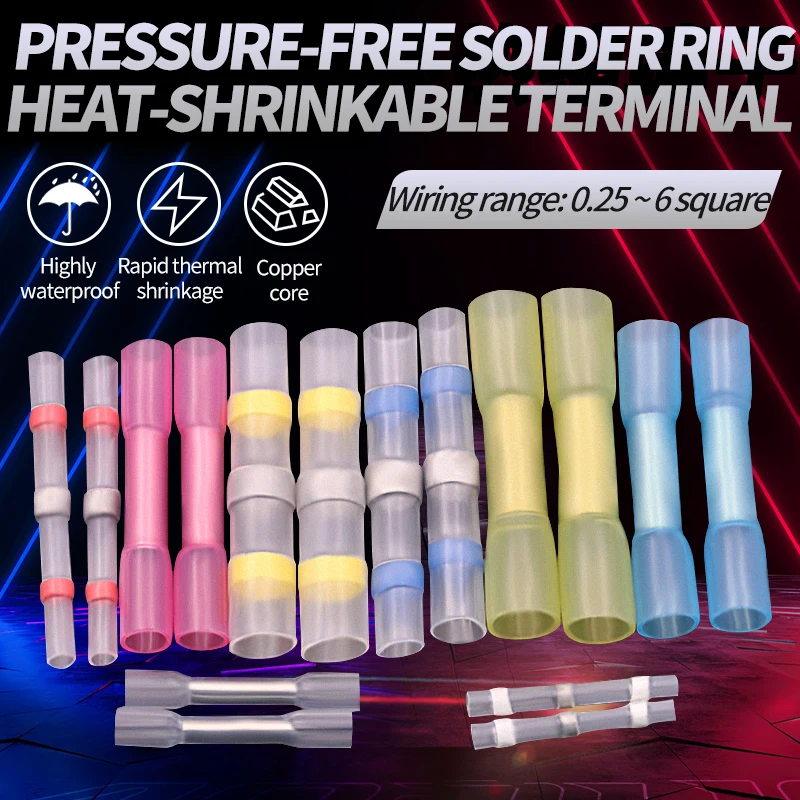 Waterproof Sleeve Seal Heat Shrink Butt Wire Connectors Terminals Electrical Copper 10PCS with a Soldering Sleeve