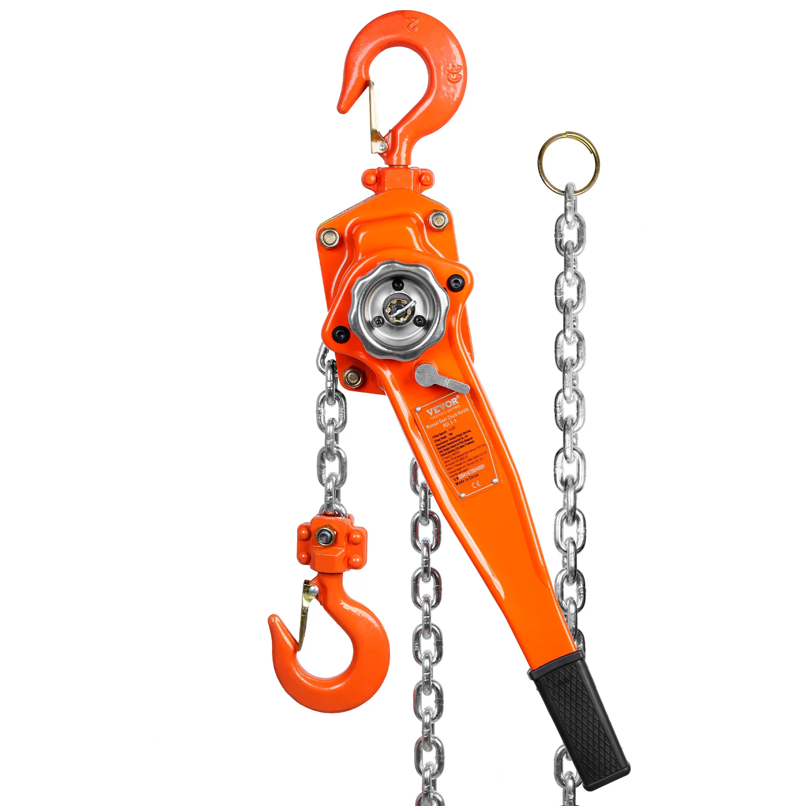 VEVOR Manual Lever Chain Hoist 0.75/1.5/3/6Ton 10/20 FT G80 Galvanized Carbon Steel Auto Chain Leading Garage