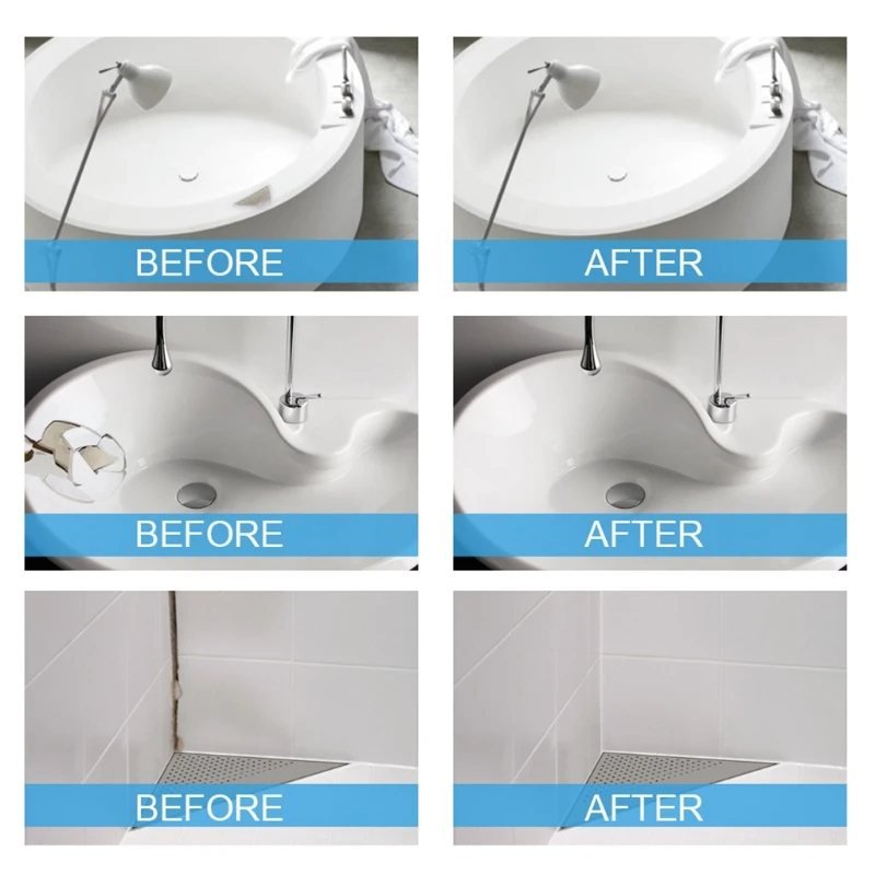 Ceramic Repair Paste A + B Tub Tile Shower Repair Kit Bathtub Crack Refinishing Porcelain Acrylic Fiberglass ceramic repair paste porcelain repair kit ceramic repair agent tile repair kit tile repair cream ceramic tile repairing tool set