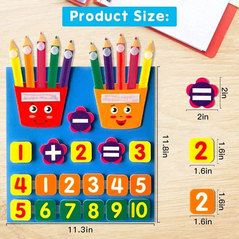 Felt Learning Board Children Educational DIY Toy Addition Subtraction Finger Arithmetic Teaching Enlightenment Board
