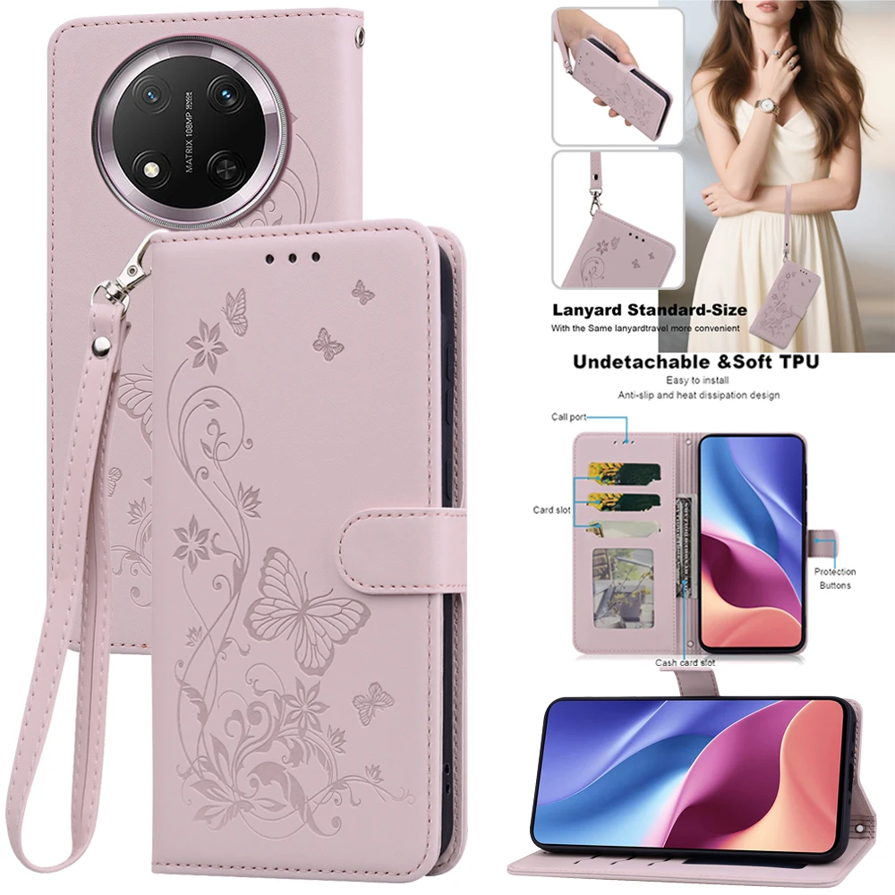 Elegant Leather Wallet Flip Phone Case - Universal Design Cover
