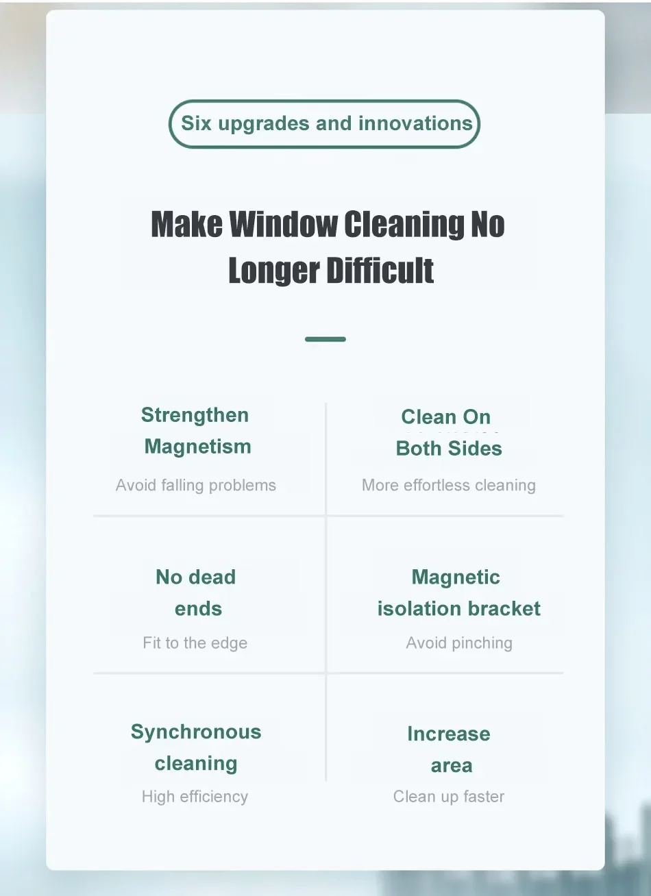 Description Picture 5 of itemUpgraded Magnetic Window Cleaner Brush Double Sided Automatic Water Discharge Wiper Glass Tool Household Window Home Use