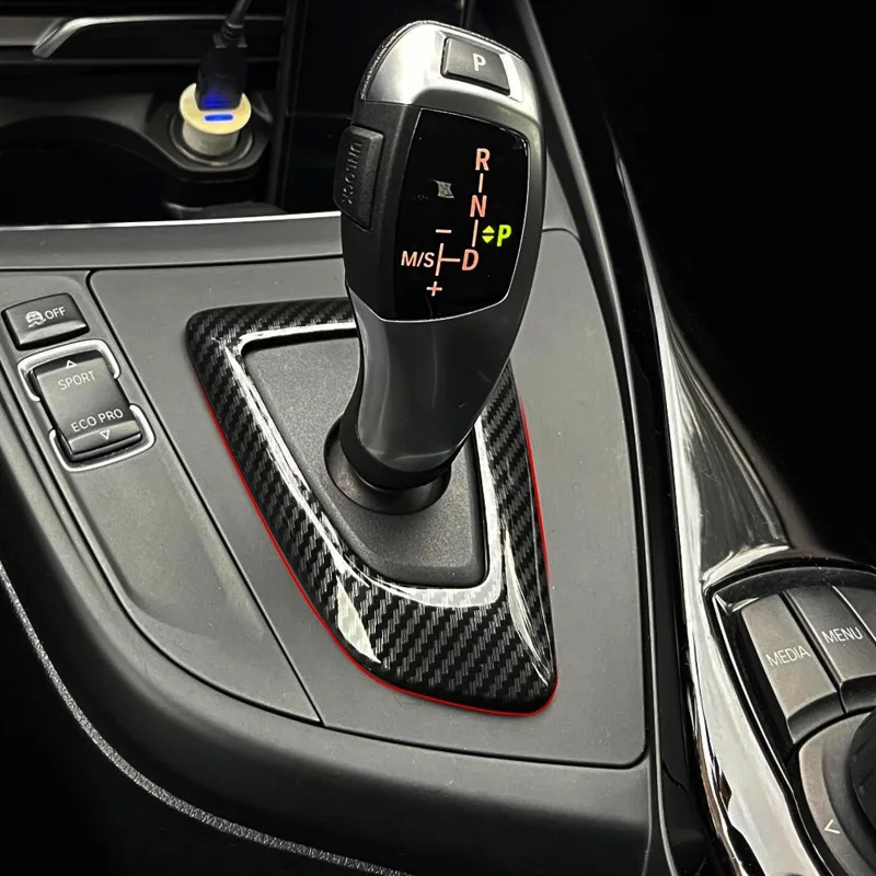 Shift Head Base Panel Carbon Fiber Style Center Console Plastic for BMW F21 F20 F22 F23 F30 F31 F32 F34 F33 F35 F36