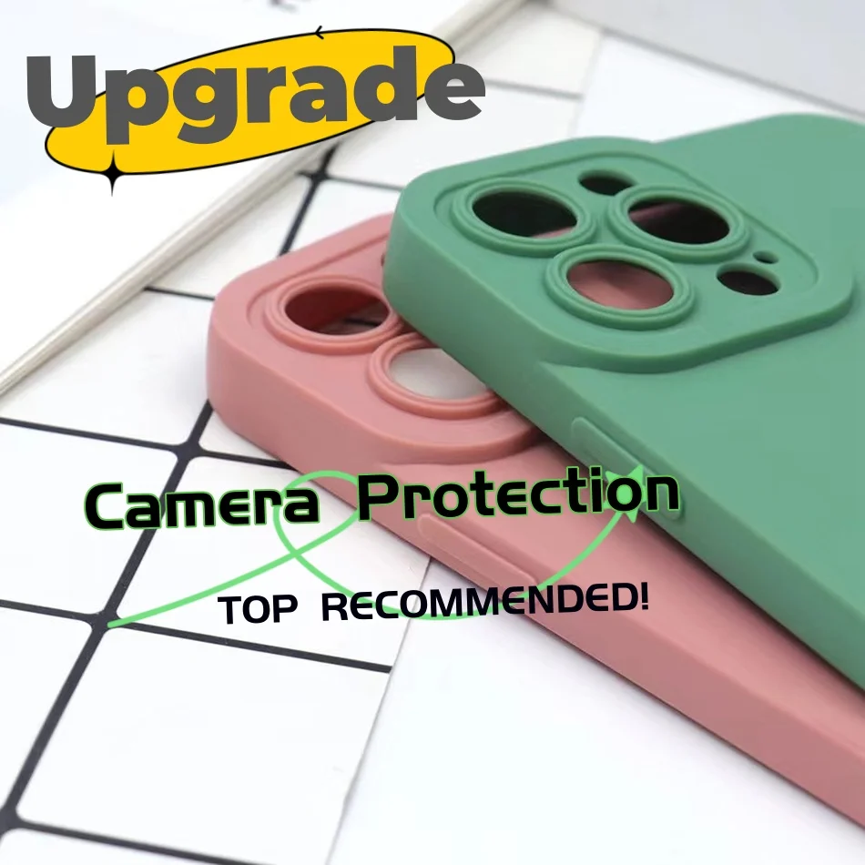 Solid Color Soft Silicone Shockproof Phone Case - High Quality Back Cover