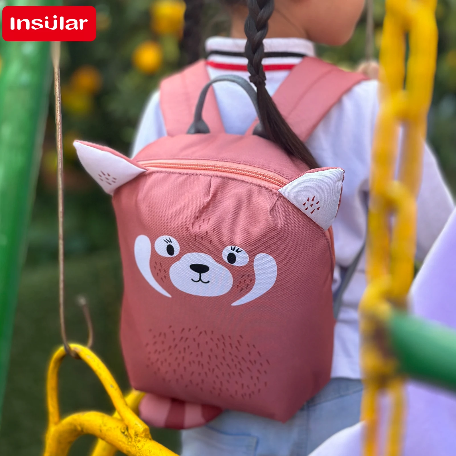 Cartoon Small animals Kids Backpack Parent-child Canvas Backpack Children's Bag Girls Boys Kindergarten School Bag 4