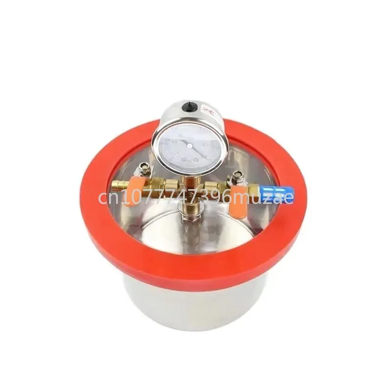 3L Stainless Steel Vacuum Degassing Chamber 20CM Diameter Epoxy Resin Vacuum Defoaming Barrel With 12MM Thickness Acrylic Lid