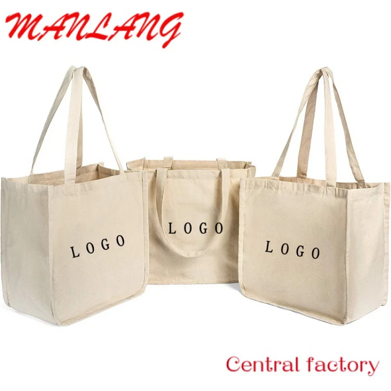 

Custom Recycle organic 100% plain cotton shopping bag reusable cotton canvas tote bags with custom printed logo