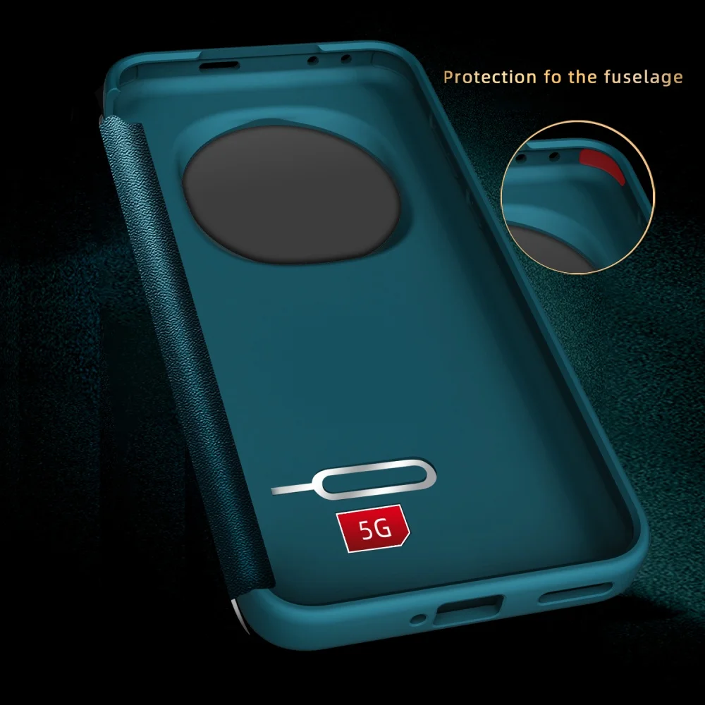 Vegan Leather Flip Cover For Honor Magic 6 7 Pro Flip Case All-Inclusive Silicone Airbag Corners Drop Impact Resistant Shell 3