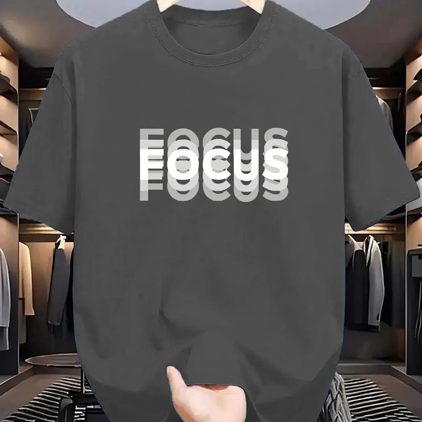 تي شيرت رجالي صيفي 100 قطن عصري كاجوال فضفاض مقاس...