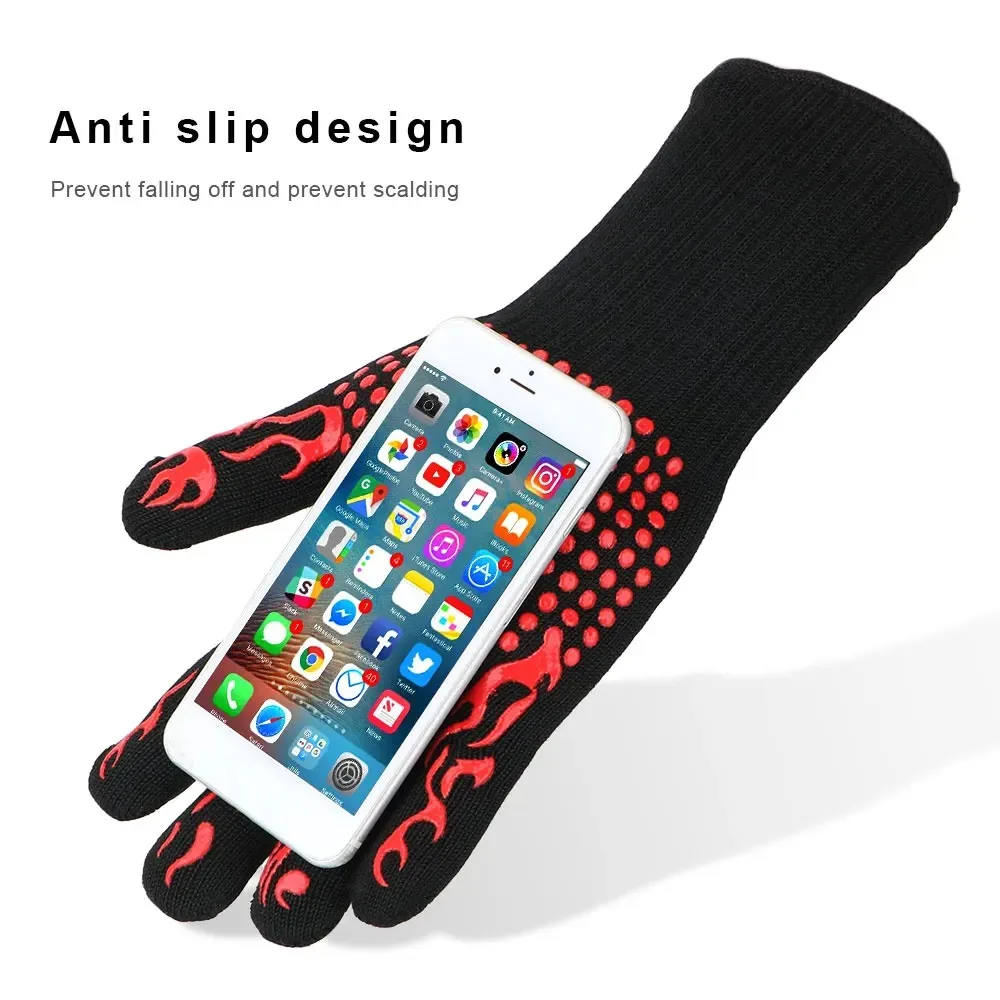 Heat Resistant Oven Gloves-Cut Resistant, Non-Slip Silicone BBQ Gloves for Kitchen, Grill, Camping, and Cookware For Silicone Oven Mitts Kitchen Gloves Silicone Oven Gloves 1pc