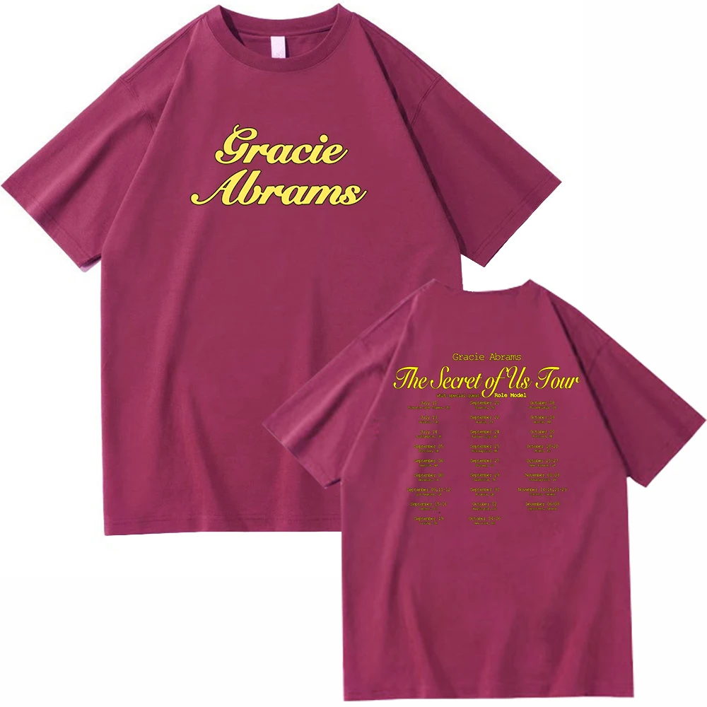 Gracie Abrams The Secret of Us Tour 2024 T-shirt O-Neck Short Sleeve Shirts Fans Gift 3
