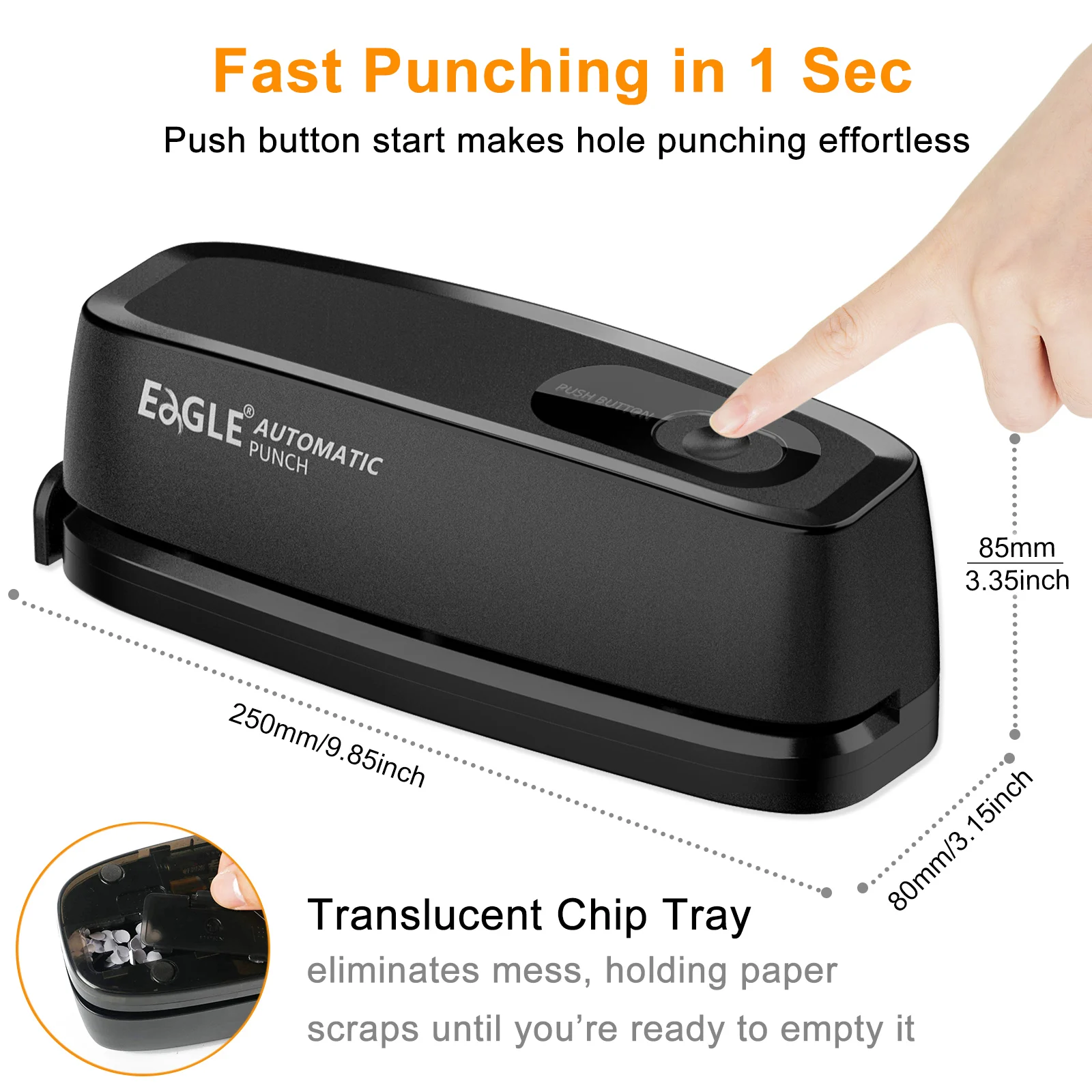 Eagle electric Hole Punch, Force-Saving paper puncher, 20-Sheet