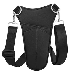 Premium PU Leather Barber Waist Holster - Adjustable Salon Tool Storage Pouch (Black)