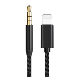 Premium Gold - Plated AUX Cable Lighting to 3.5mm Audio Cord for 3m (TRRS)