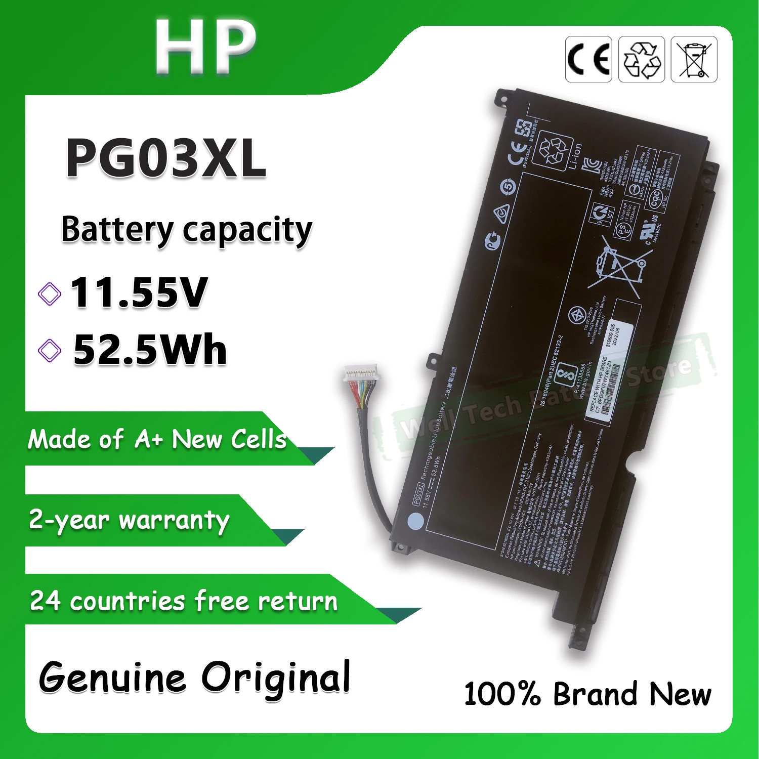 

Оригинальная Горячая Распродажа 11,55 V 52.5Wh PG03XL Аккумулятор для ноутбука HP PowerPavilion 5 6 6Max TPN-C141 TPN-Q229 15-dk0020TX