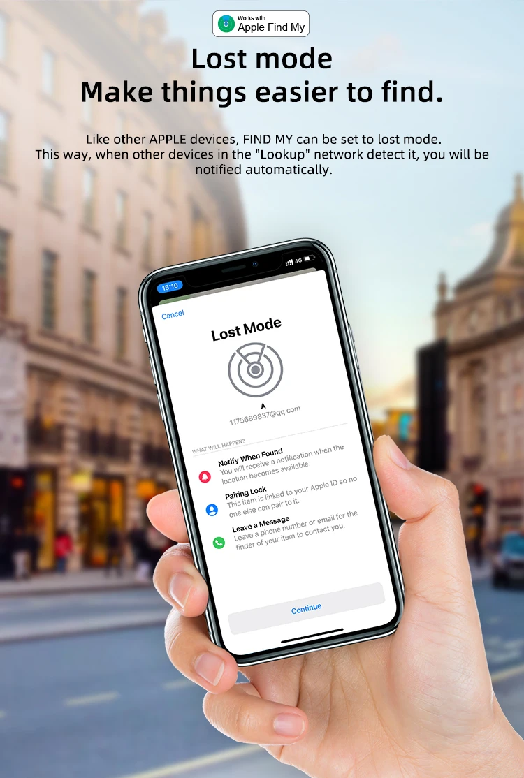 Bluetooth Key Finder GPS work with Apple Find My Global Network Smart AirTag Tra