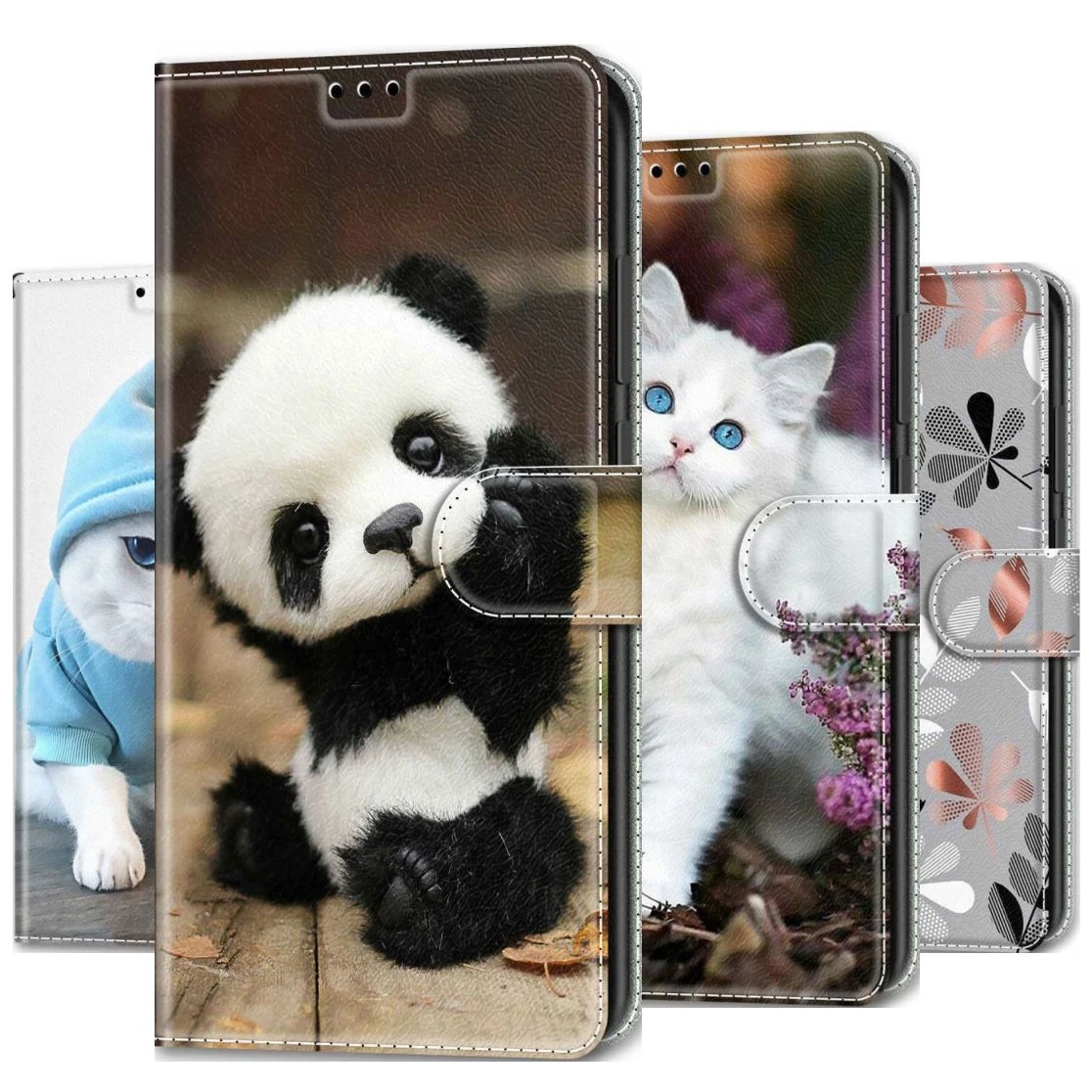 iphone 11 wallet case Ultra Thin Painted Phone Shell Wallet For iPhone 11 12 13 Pro Max XR 6 6S 7 8 SE 2020 7G 8G Cat Panda Flip Cases Book Cover D08G xr phone case