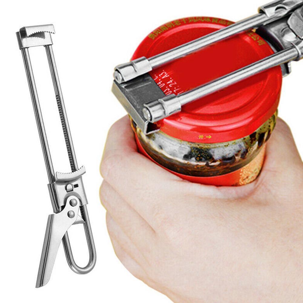 Adjustable Multi-Function Bottle Cap Opener Stainless Steel Lids Off Jar Opener Labor-Saving Screw Can Opener For Kitchen Tools