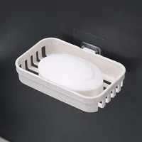 Wall Hanging Soap Box Drain Soap Holder Bathroom Accessories Suction Cup Soap Dish Tray Soap Dish for Bathroom Soap Container 6